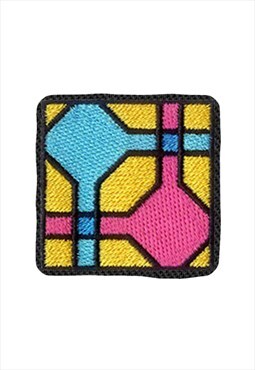 Embroidered Geometric Quilting iron on patch / sew on patch