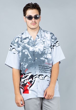 VINTAGE 90S ABSTRACT FESTIVAL SHIRT. UNISEX.