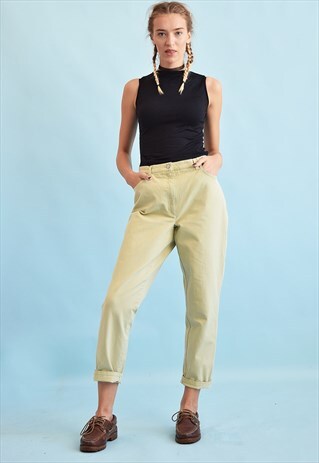 90'S RETRO HIGH WAIST STRETCH PASTEL DENIM JEANS