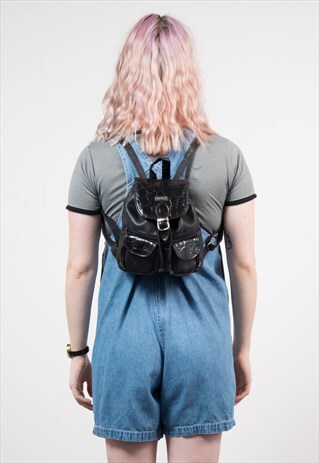 90'S FAUX LEATHER MOCK CROC RUCKSACK