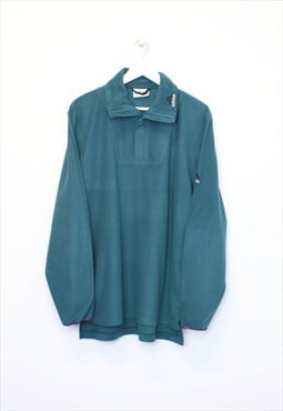 Vintage Adidas quarter zip fleece in dark green. Best fits L