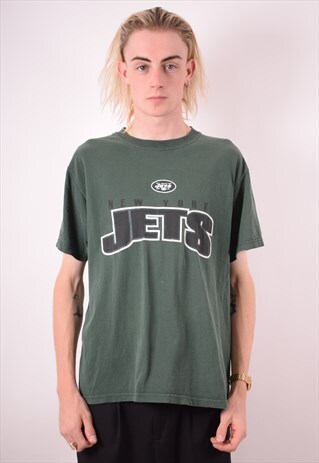 NFL MENS VINTAGE NY JETS T-SHIRT TOP MEDIUM GREEN 90S