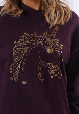SWEATSHIRT JUMPER OVERSIZED UNICORN LOGO UK 12 (AQ4R)