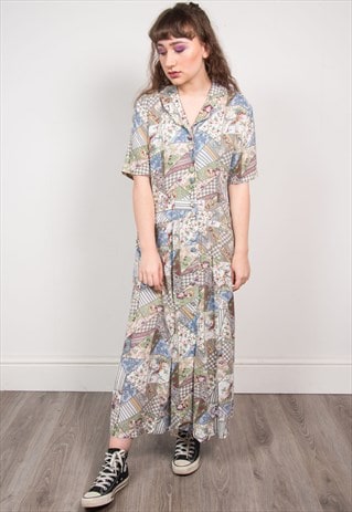 VINTAGE 90'S FLORAL PATTERN MIDI DRESS