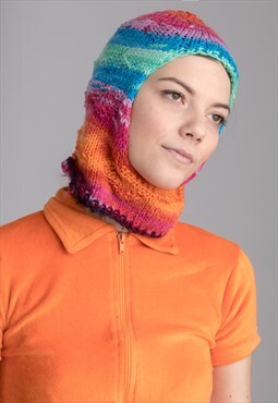 Hand Made Rainbow Wool Balaclava