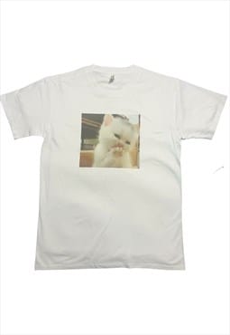 Cute Cat T-Shirt Meme Funny Top