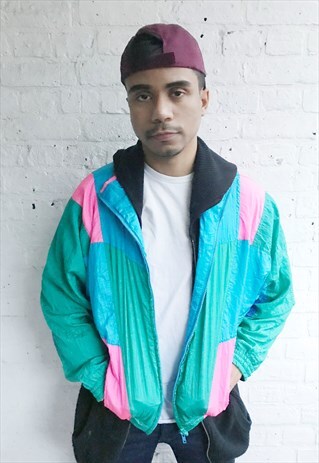 PRINTED SILKY WINDBREAKER/SHELL/BOMBER JACKET (1990'S)