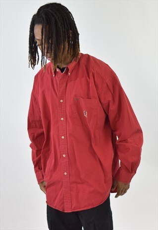 VINTAGE 90S RED TOMMY HILFIGER SHIRT