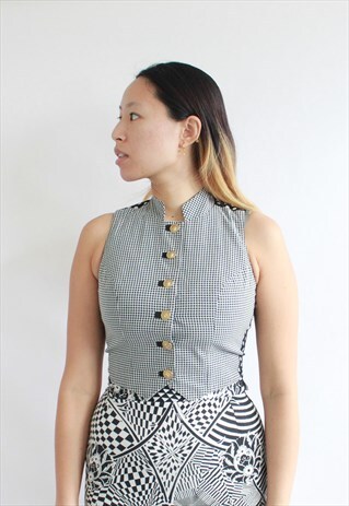 VINTAGE VERSUS GIANNI VERSACE POLKA DOT CROP TOP ABSTRACT