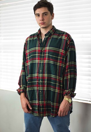 VINTAGE NAUTICA SHIRT FLANNEL LOGO 90S XL 9.3
