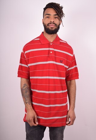 CHAPS RALPH LAUREN MENS VINTAGE POLO SHIRT LARGE RED 90S