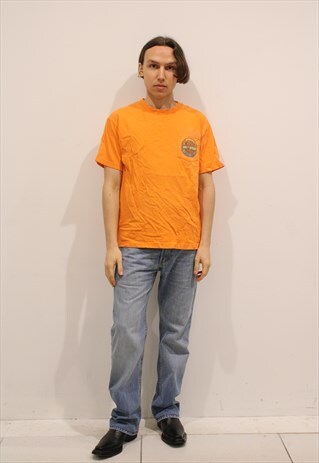 ORANGE HARLEY DAVIDSON GRAPHIC T-SHIRT