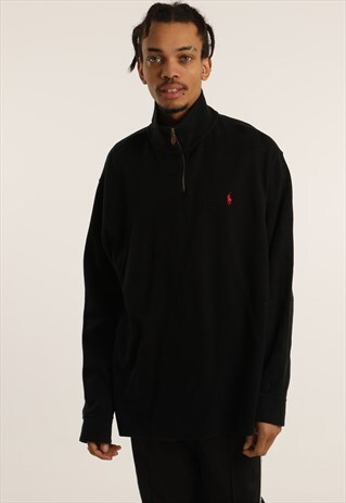 VINTAGE RALPH LAUREN EMBROIDERED 1/4 ZIP SWEATSHIRT