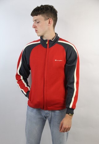 VINTAGE CHAMPION 90'S RED PATTERN JACKET