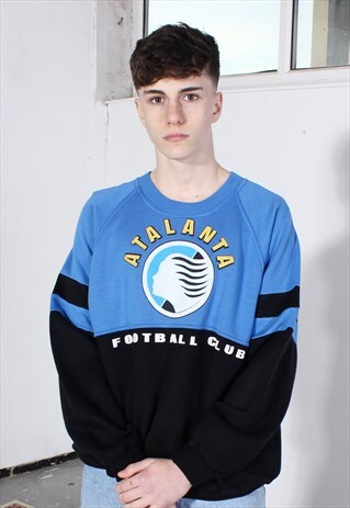 VINTAGE ATALANTA FOOTBALL CLUB BLUE AND BLACK SWEATSHIRT