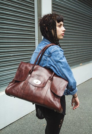 LARGE BROWN LEATHER SHOULDER BAG (EXCLUSIVE LIMITED EDITION)