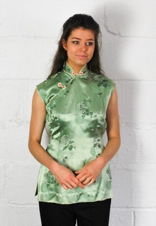 VINTAGE SILK JAQUARD CHINESE TOP