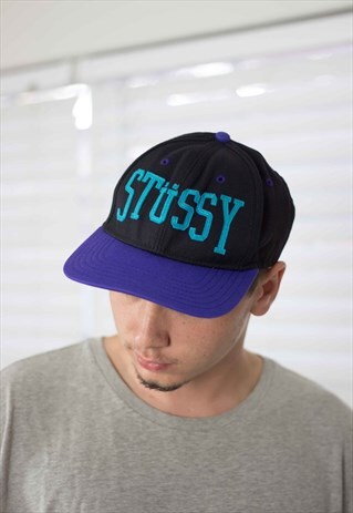 VINTAGE STUSSY CAP LOGO 90S X 3.4