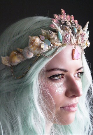 HANDMADE PINK ROCK FESTIVAL MERMAID CROWN