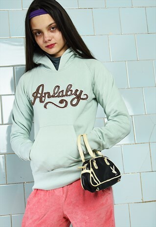 VINTAGE Y2K SLOGAN KITSCH SWEATSHIRT JUMPER HOODIE PULLOVER