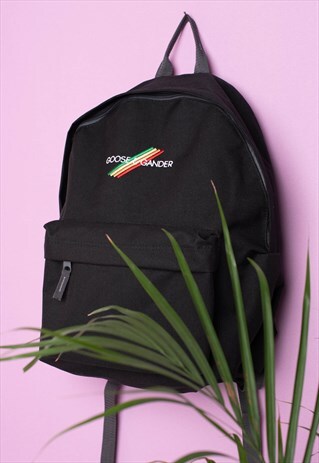 G&G UNISEX BLACK MULTI LINES RUCKSACK