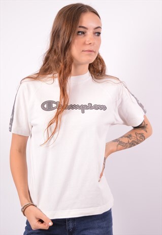 VINTAGE CHAMPION T-SHIRT TOP WHITE