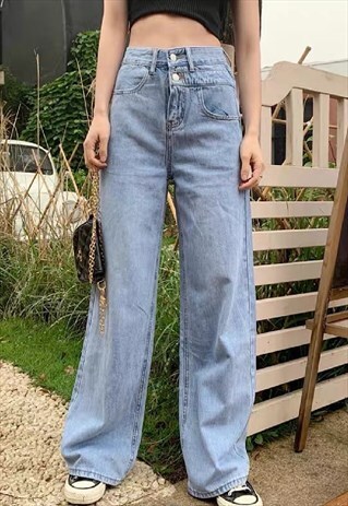 LOOSE HIGH WAIST RETRO WIDE LEG JEANS