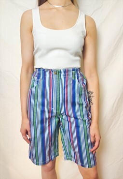 Vintage Stripe High Rise Shorts (Up to a 10/12)