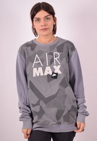 NIKE WOMENS VINTAGE SWEATSHIRT JUMPER MEDIUM GREY 90S