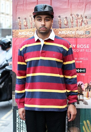 VINTAGE TOMMY HILFIGER STRIPED POLO SHIRT