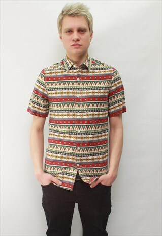 VINTAGE 90' AMAZING BEAUTIFUL COOL ETHNO COLORFUL SHIRT