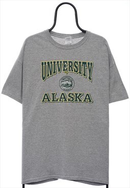 Vintage University of Alaska Graphic Grey TShirt Womens