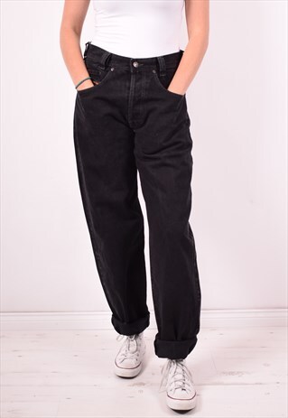 DIESEL WOMENS VINTAGE JEANS W32 L33 BLACK 90S