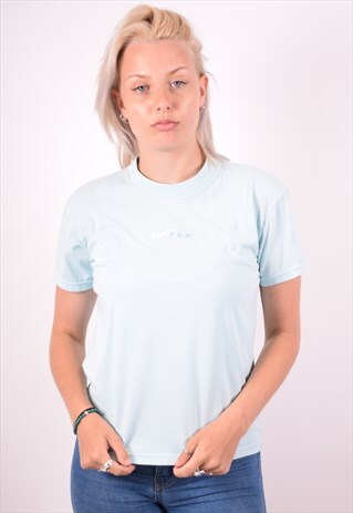 NIKE WOMENS VINTAGE T-SHIRT TOP SMALL BLUE 90S