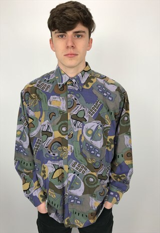 90S VINTAGE PATTERNED FESTIVAL SHIRT
