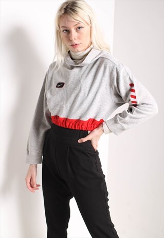 VINTAGE NIKE SWEATSHIRT REWORKED CROP TOP GREY