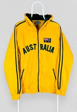 Vintage Australia Yellow Hoodie Full Zip Up Mens XL