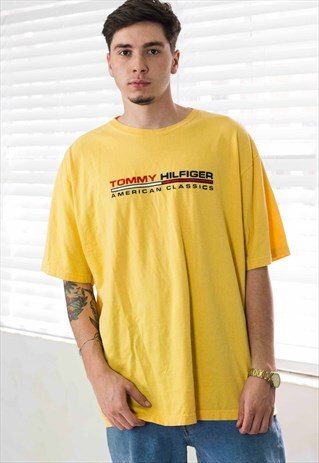 VINTAGE TOMMY HILFIGER T-SHIRT LOGO 90S XL 9.7