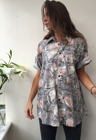 PATTERNED OVERSIZED RETRO VINTAGE UNISEX FESTIVAL SHIRT