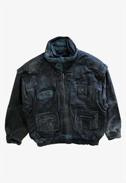 Vintage 80s Men's Mountain Wings Leather Utility Jacket