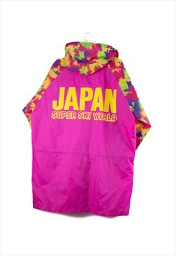 Vintage Japan Super Ski Raincoat in Pink XL