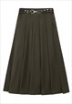 PLEATED MAXI SKIRT UTILITY GRUNGE SKIRT IN GREY