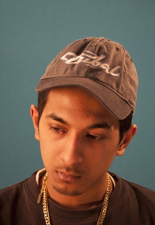VINTAGE FESTIVAL Y2K TRIBAL GREY SNAPBACK CAP HAT
