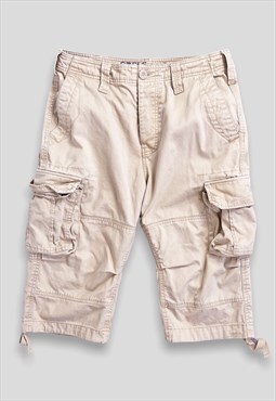 Vintage Beige Cargo Shorts W32 Workwear 