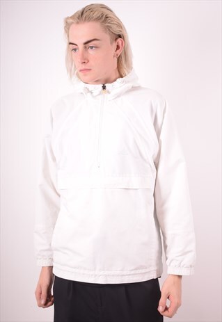 ADIDAS MENS VINTAGE PULLOVER JACKET MEDIUM WHITE 90S