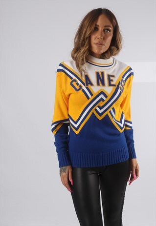 VINTAGE CHEERLEADER JUMPER SPORTSWEAR FOOTBALL SWEAT (H4G)