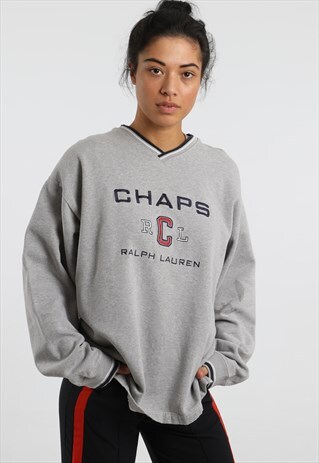 90S CHAPS RALPH LAUREN EMBROIDERED SPELL OUT SWEATSHIRT