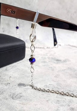 Glasses Mask Lanyard Neck Chain Facet Crystal Detailing 