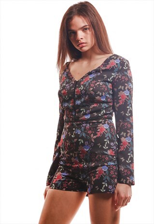 PRINTED SHORT JUMPSUIT