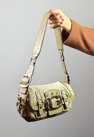 VINTAGE Y2K GUESS BEIGE SMALL SHOULDER BAG